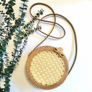 Round Rattan Purse